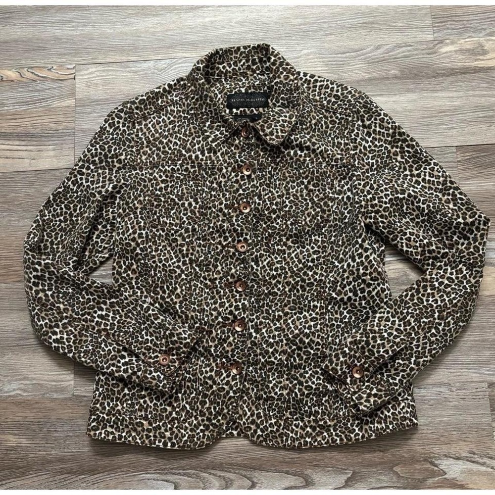 Vintage  leopard print‎ Button up light jacket size small